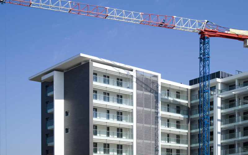 Construction site with crane